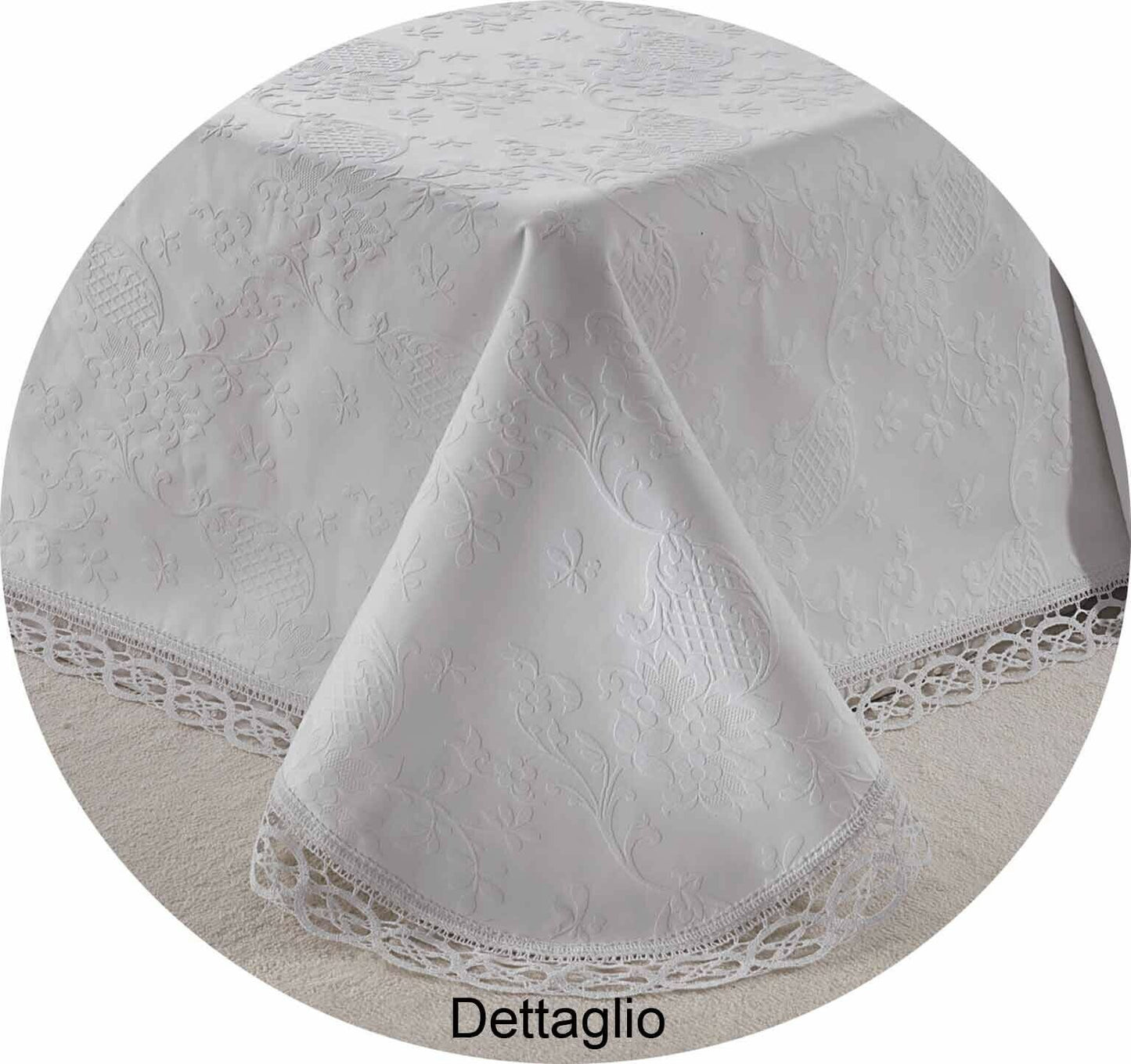 Copriletto Matrimoniale Broccato in Puro Cotone con Pizzo – Modello King | Made in Italy