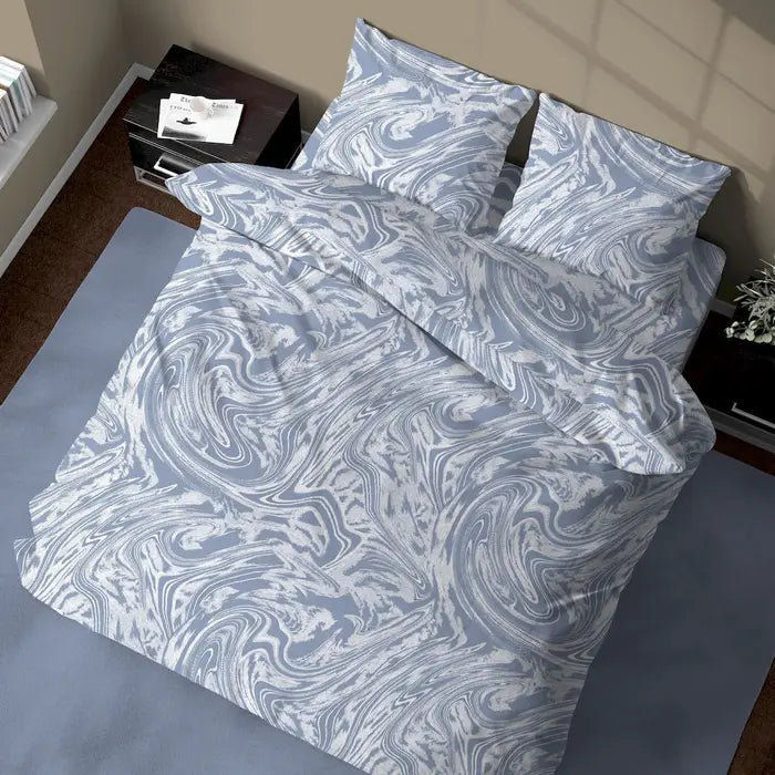 Completo Lenzuola Matrimoniale Splash Astratto Azzurro – Stile Moderno ed Elegante