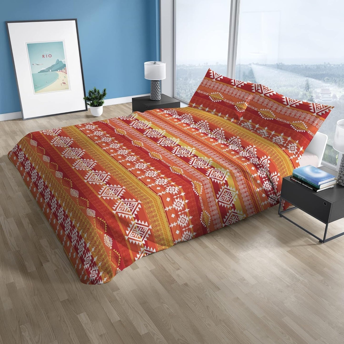 Lenzuola 1 Piazza e Mezza INCAS – 100% Cotone – Made in Italy – Colore Arancio