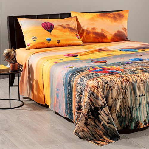 Completo Lenzuola Copriletto Caleffi Cappadocia