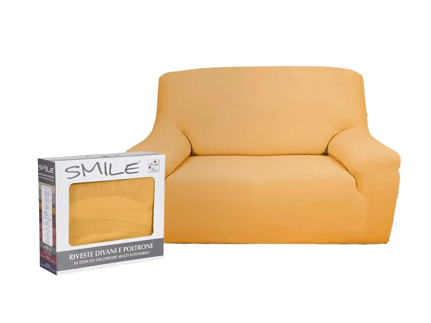 Copripoltrona e Copridivano Smile – Elasticizzato, Colorato, Made in Italy
