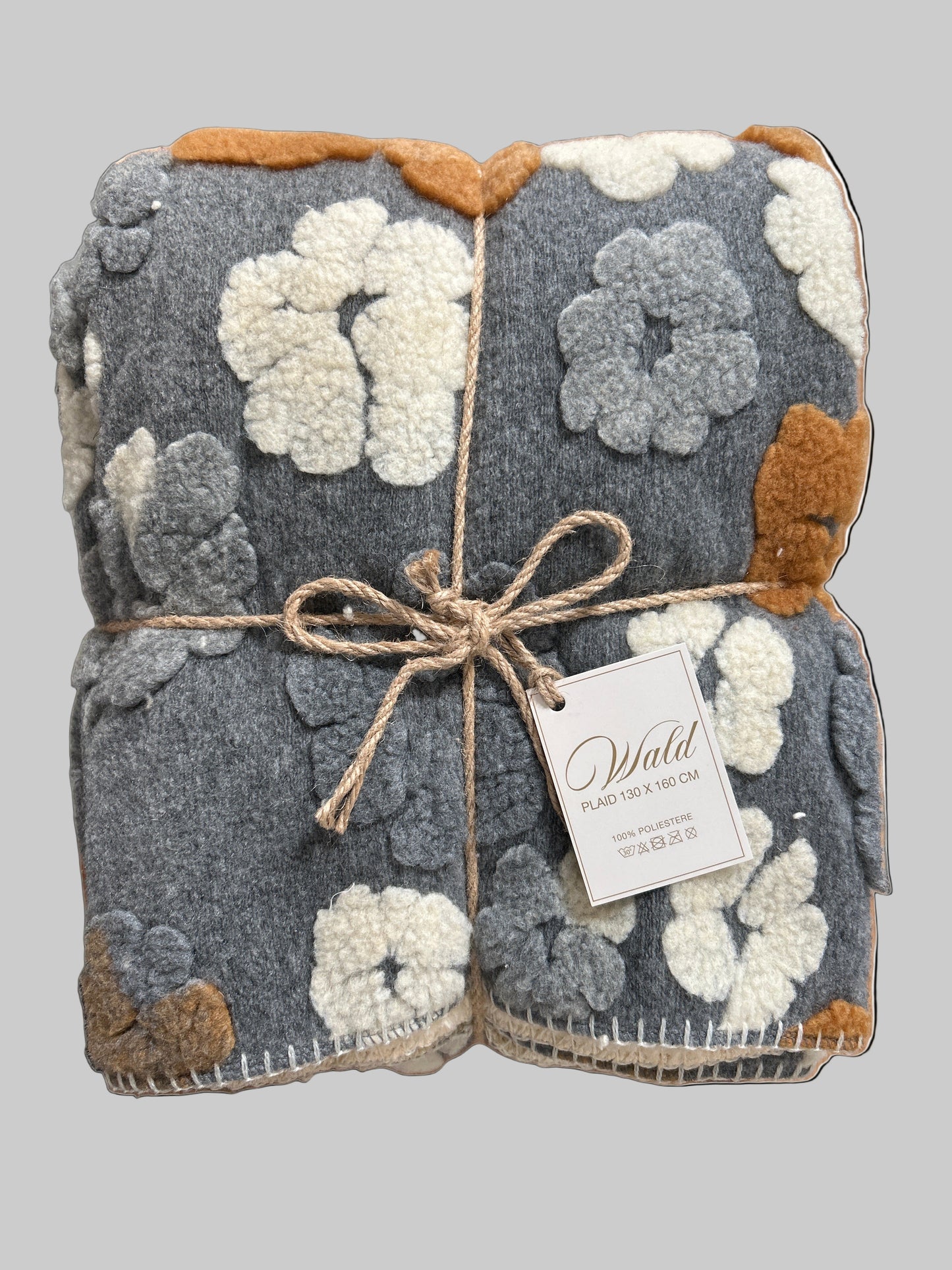 Plaid in Pile Morbido con Motivo Floreale 160x200