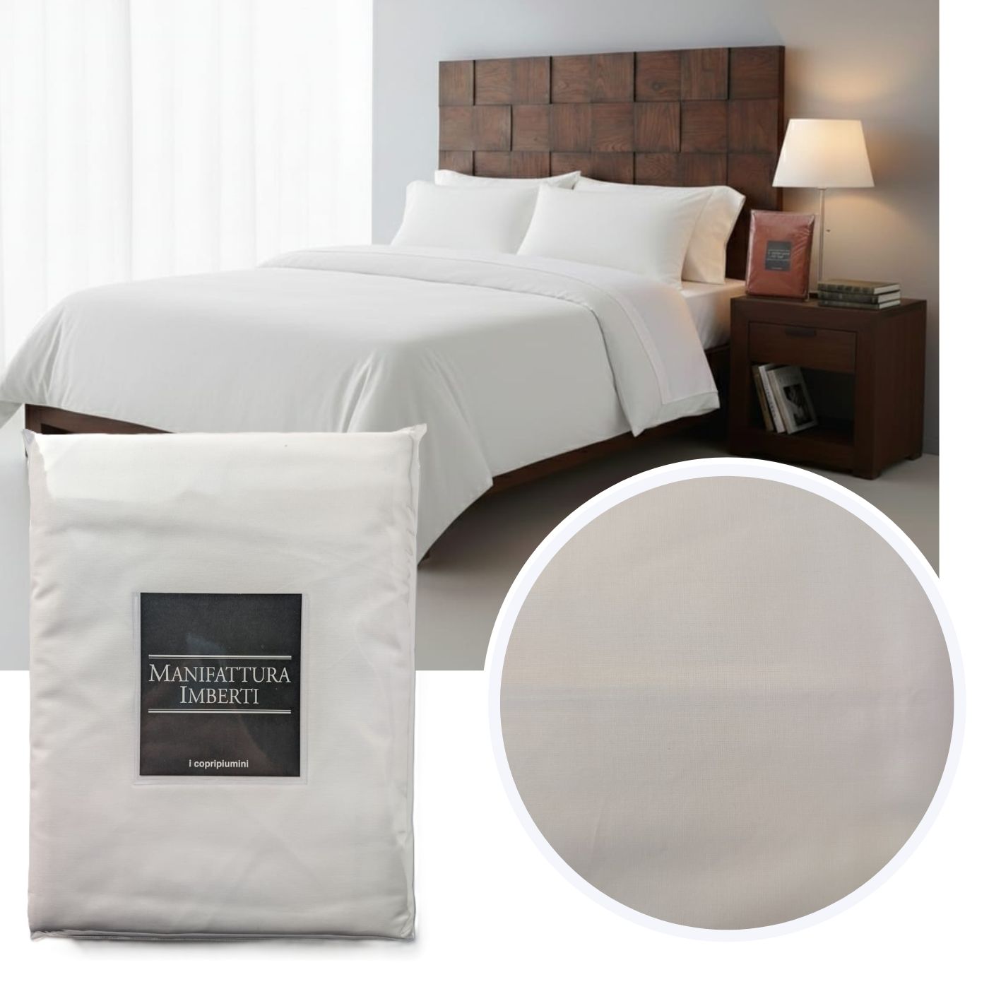 Parure Copripiumino Matrimoniale Tinta Unita "Kolor" - Manifattura Imberti