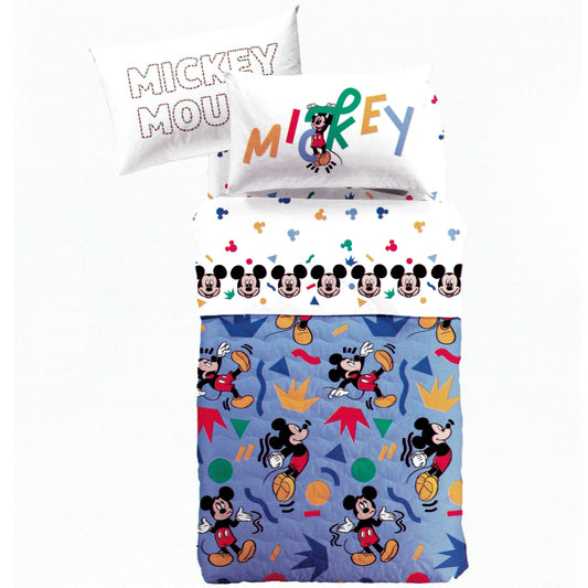 Copriletto Singolo Trapuntato Caleffi "Mickey Colors"