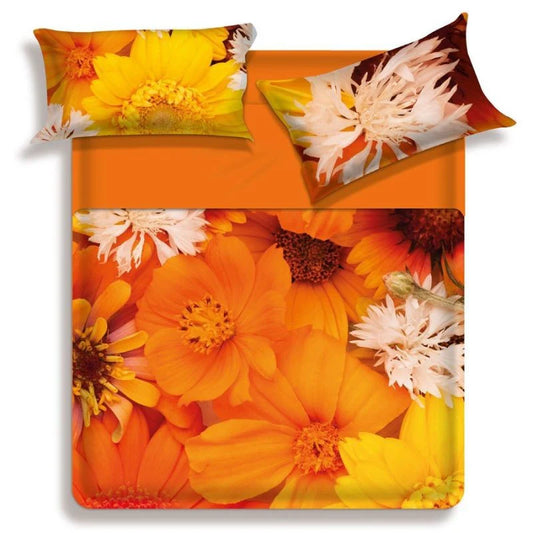 Completo Lenzuola Copriletto Matrimoniale Iris – Biancaluna Miss Terry – 100% Cotone