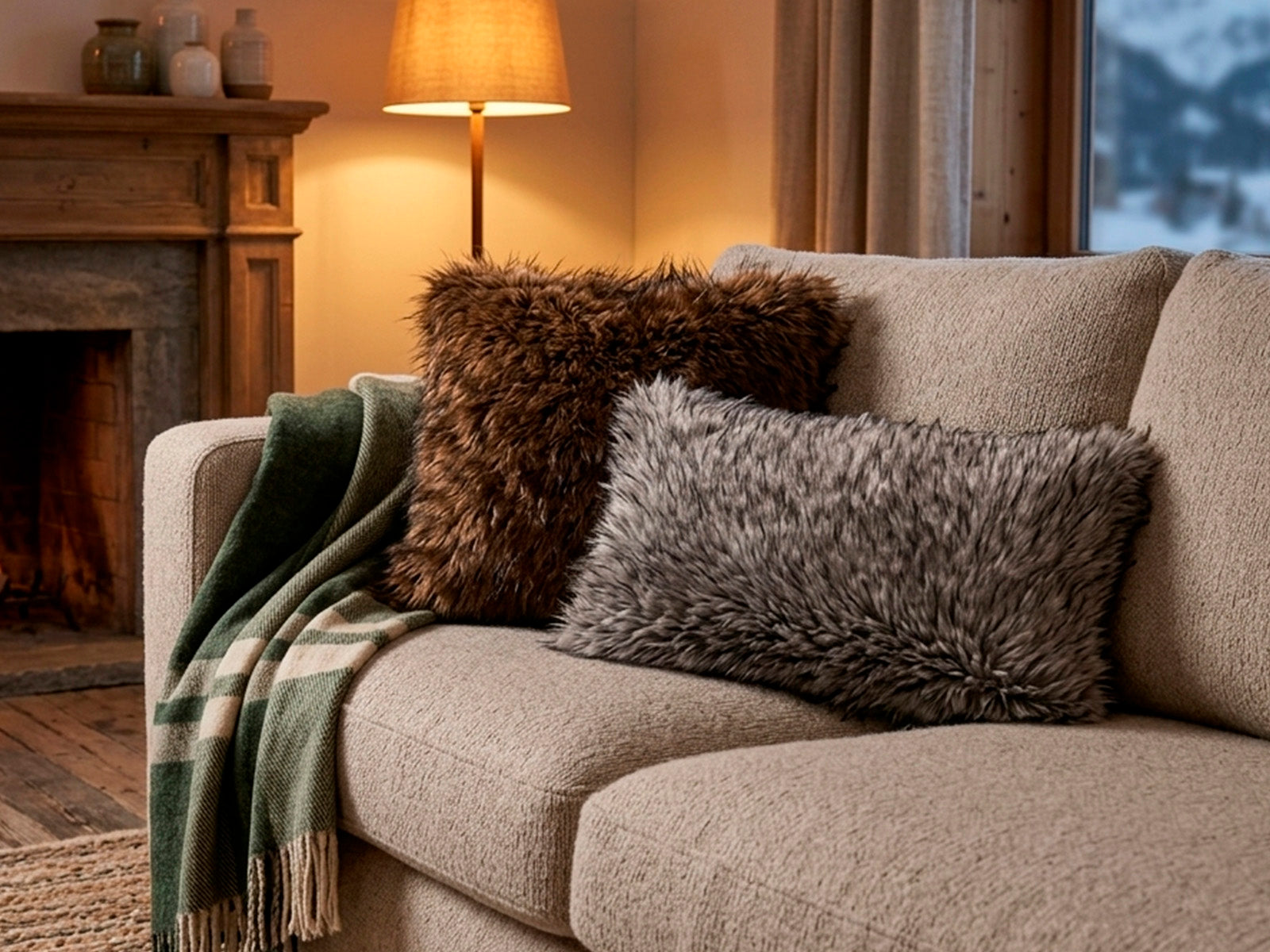 Cuscino d'Arredamento Daunex Fur Deluxe - Morbido Cuscino Effetto Pelliccia Ecologica