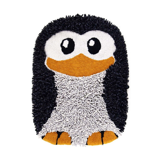 Tappeto Bagno Sagomato PINGUI’ in Ciniglia di Cotone – 55x80 cm, Antiscivolo GEKO GRIP