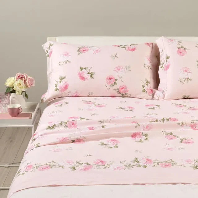Completo Lenzuola in Flanella Flory by Caleffi – Calore e Stile Romantico