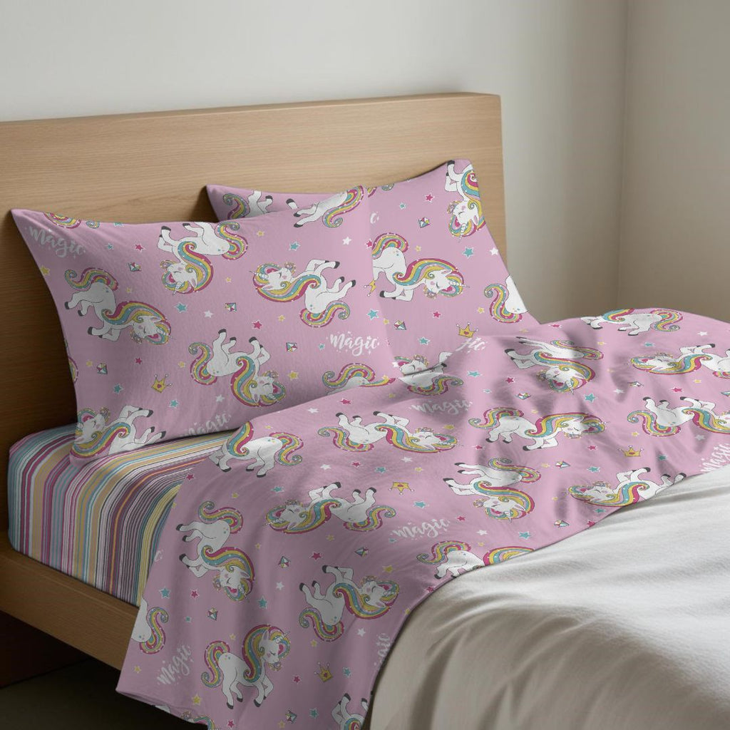 Completo Lenzuola "Unicorno" Linea Quadrifoglio - Gipetex Natural Dream