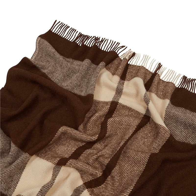 PLAID Lavaredo in 100% Lana Vergine con Frange - 130x170 cm - Marzotto Home