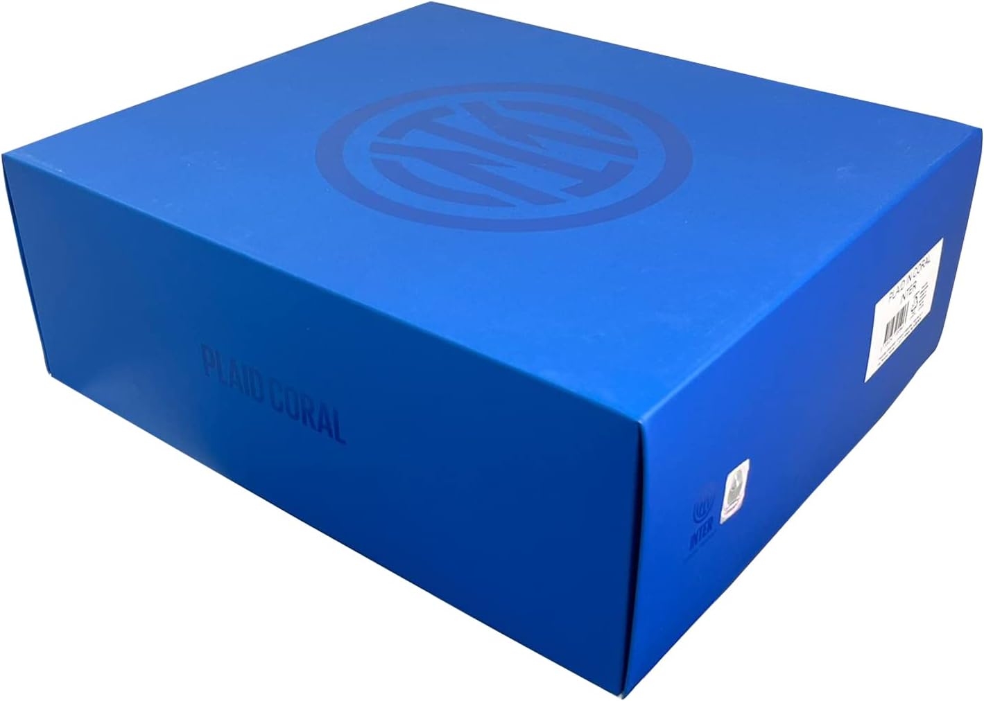 Plaid Inter Ufficiale – Coral Morbido Tinta Unita con Logo, Nero Azzurro
