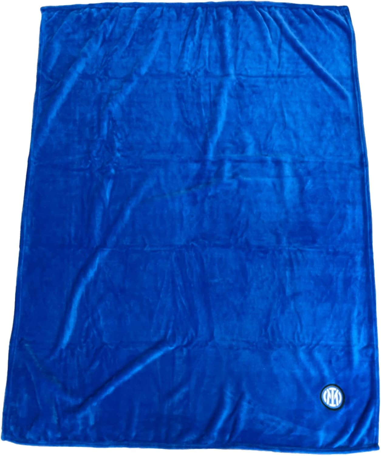 Plaid Inter Ufficiale – Coral Morbido Tinta Unita con Logo, Nero Azzurro