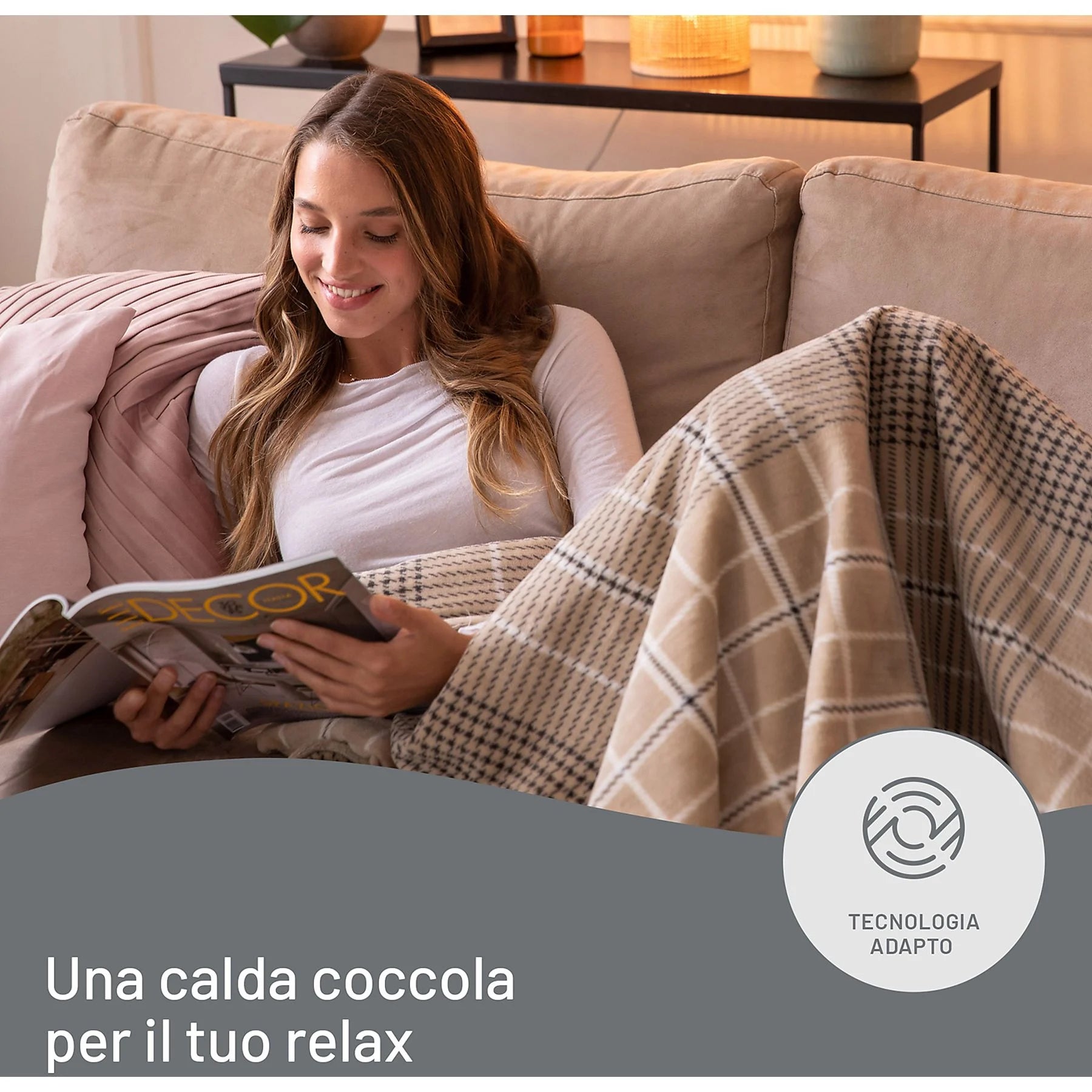 Plaid Riscaldante IMETEC Caldoplaid Elegance – Morbidezza e calore con stile