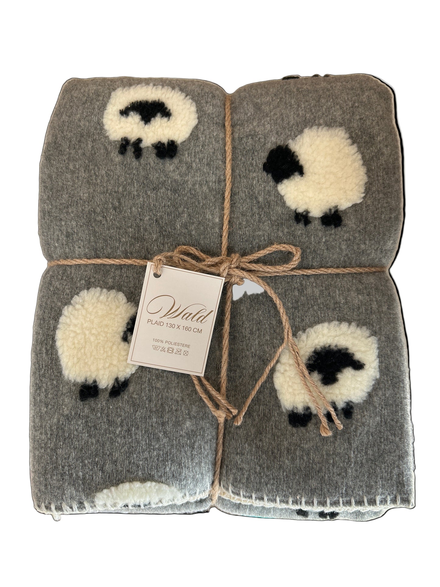 Plaid in Pile Morbido con Motivo Pecorelle