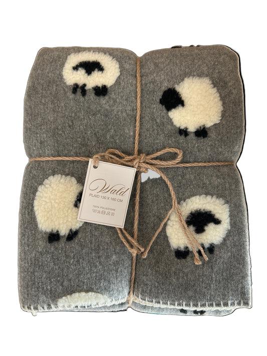 Plaid in Pile Morbido con Motivo Pecorelle