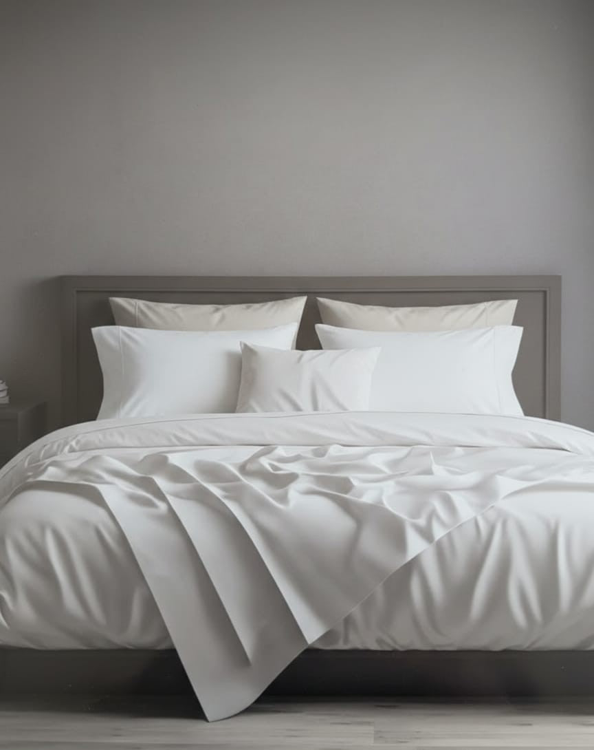 Completo Letto Matrimoniale Maxi in Raso di Puro Cotone - Zambaiti Tessitura