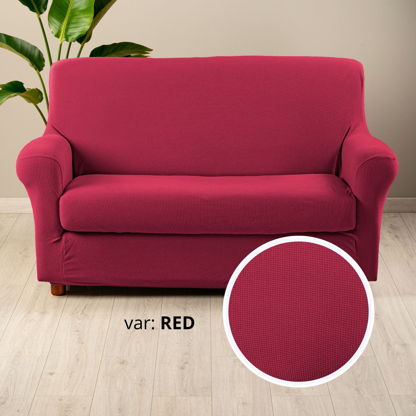 Copridivano Elasticizzato Caleffi "Textile" - In Cotone ed Elastan - No Stiro