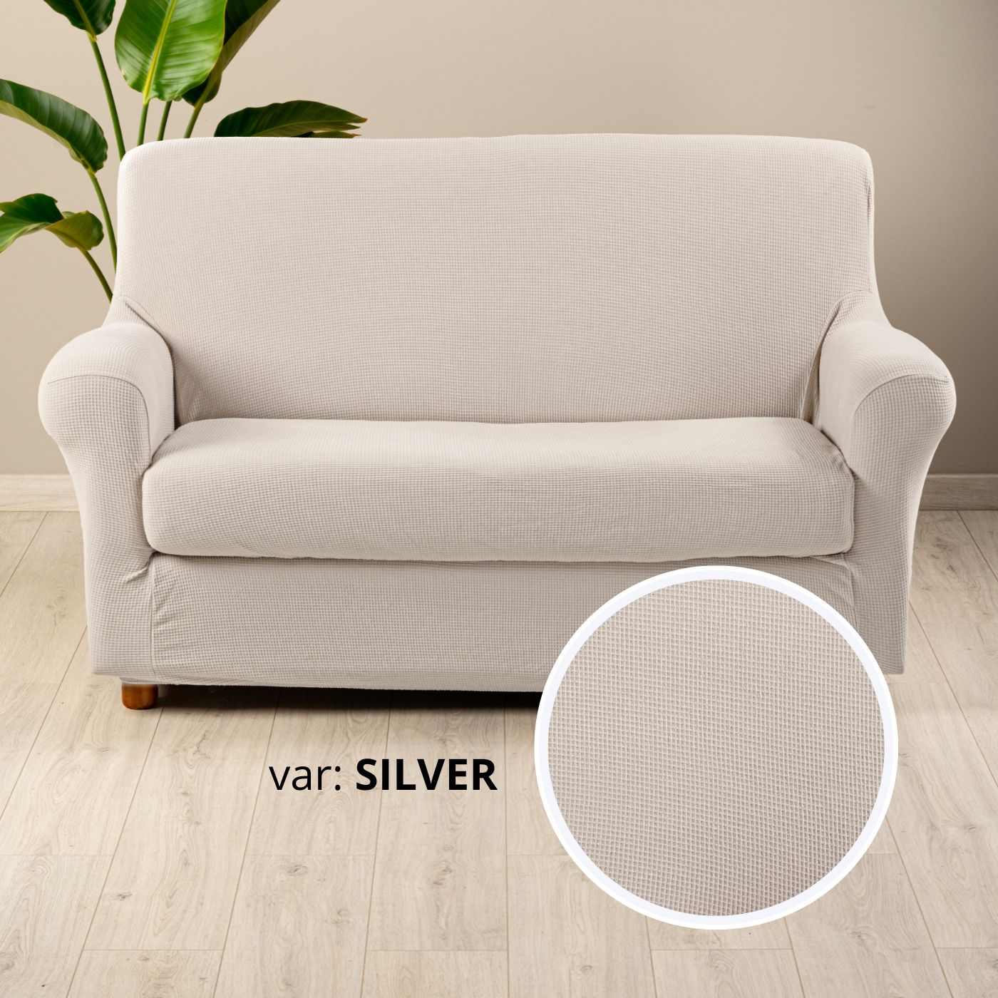 Copridivano Elasticizzato Caleffi "Textile" - In Cotone ed Elastan - No Stiro