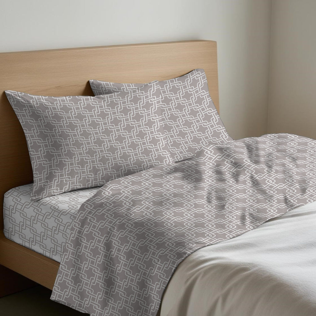Completo Lenzuola Letto Francese Quadrifoglio