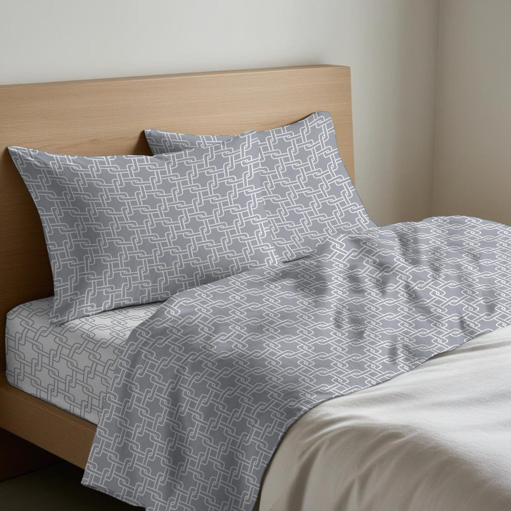 Completo Lenzuola Letto Francese Quadrifoglio