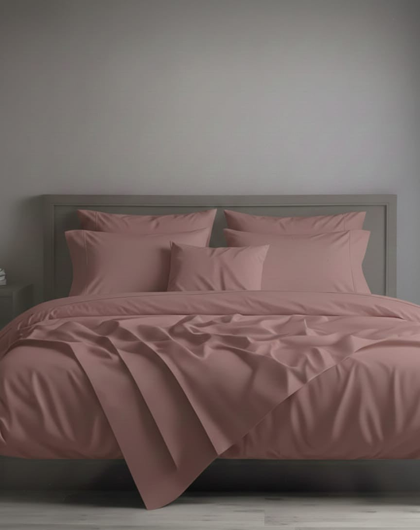 Completo Letto Matrimoniale Maxi in Raso di Puro Cotone - Zambaiti Tessitura