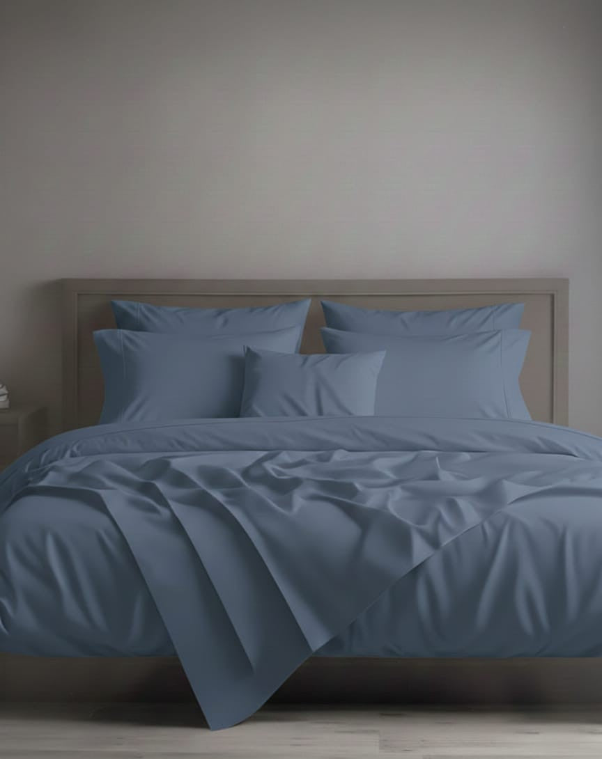 Completo Letto Matrimoniale Maxi in Raso di Puro Cotone - Zambaiti Tessitura