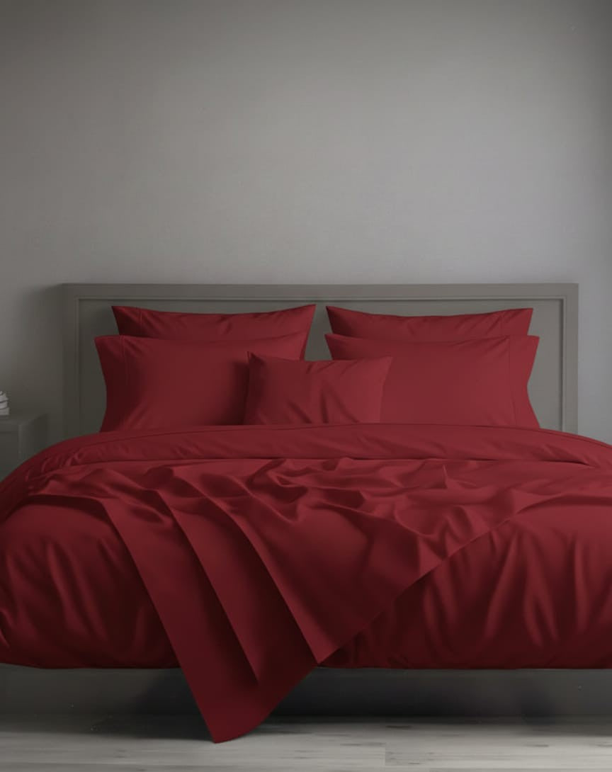 Completo Letto Matrimoniale Maxi in Raso di Puro Cotone - Zambaiti Tessitura