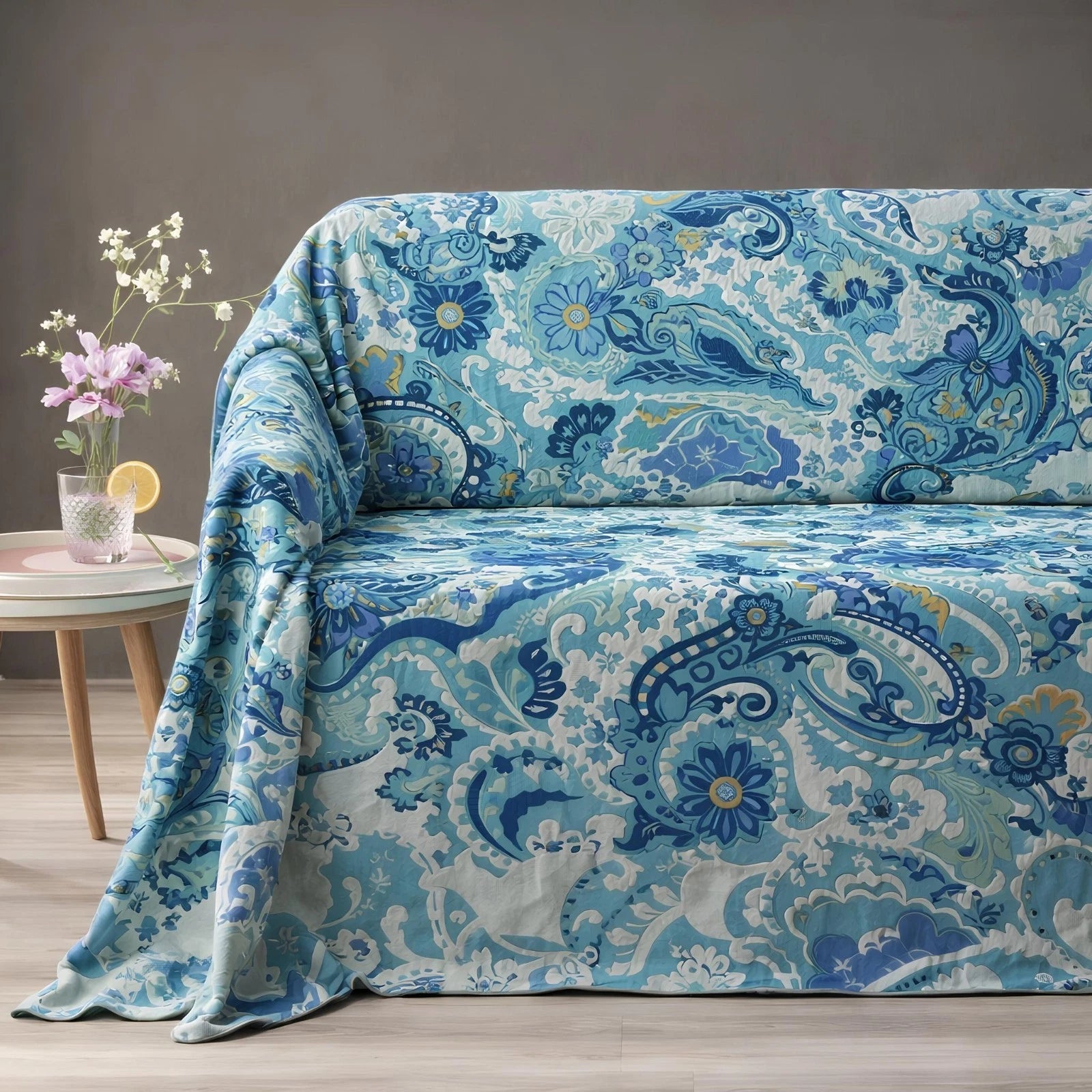 Telo Arredo Copridivano Caleffi GranDecor "Laos" - 100% Cotone Multiuso