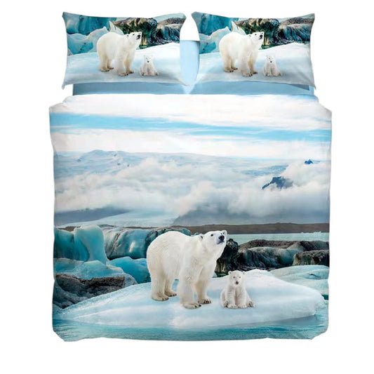Completo Copripiumino Matrimoniale Polar Bears in Cotone – Caleffi