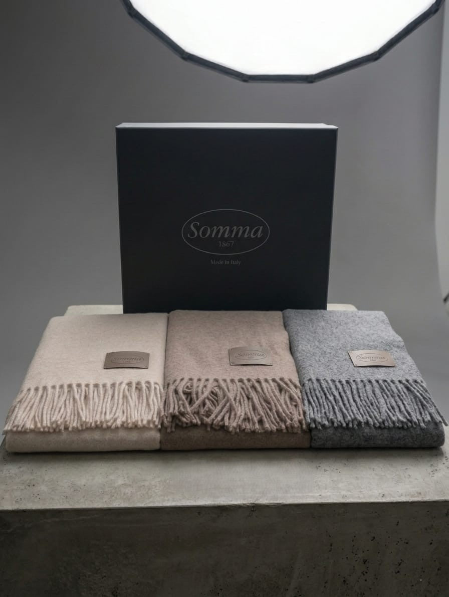 Plaid "Charme" in 100% lana  130x180 - SOMMA