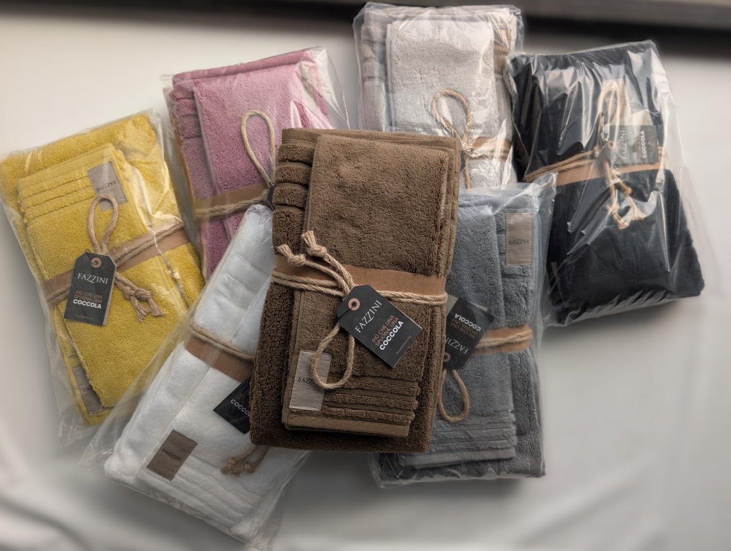 Coppia Asciugamani 1+1 Fazzini "Coccola" - Microcotone Zero Twist 550 gr/mq