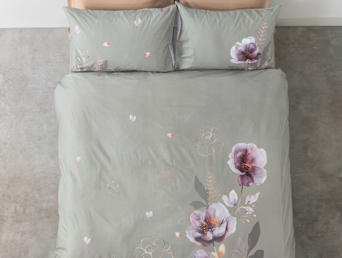 Parure Copripiumino Matrimoniale COGAL Flower Power 2673 - 100% Cotone