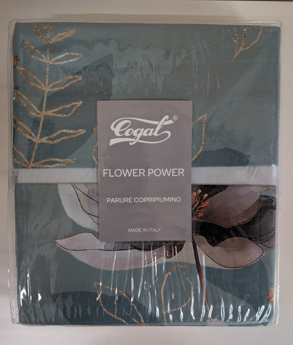 Parure Copripiumino Matrimoniale COGAL Flower Power 2673 - 100% Cotone
