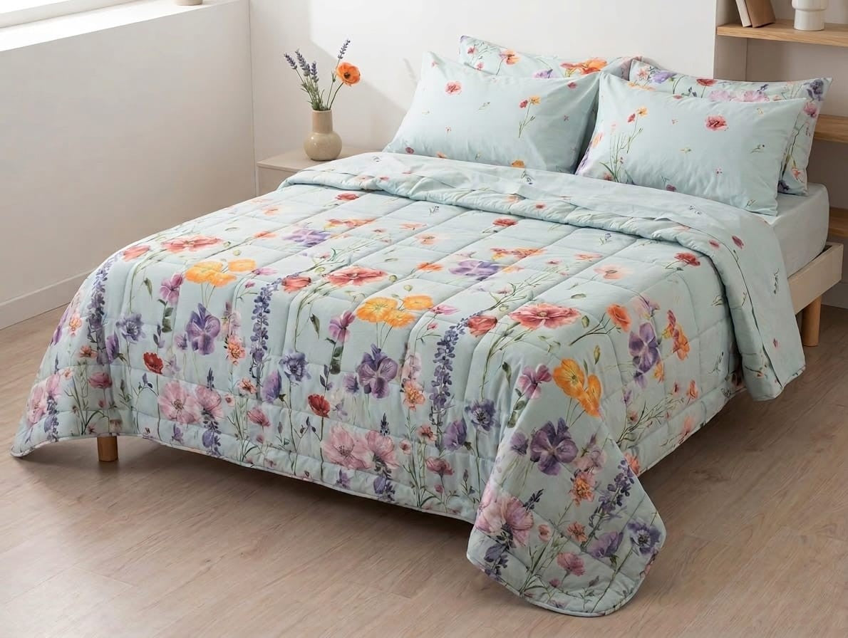 Quilt Trapuntino Matrimoniale Cogal Day Dream 260x270 cm - Puro Cotone Madopolam Double-Face