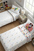 Completo Lenzuola Singolo Caleffi Mickey and Friends - 100% Cotone | Set 3 Pezzi