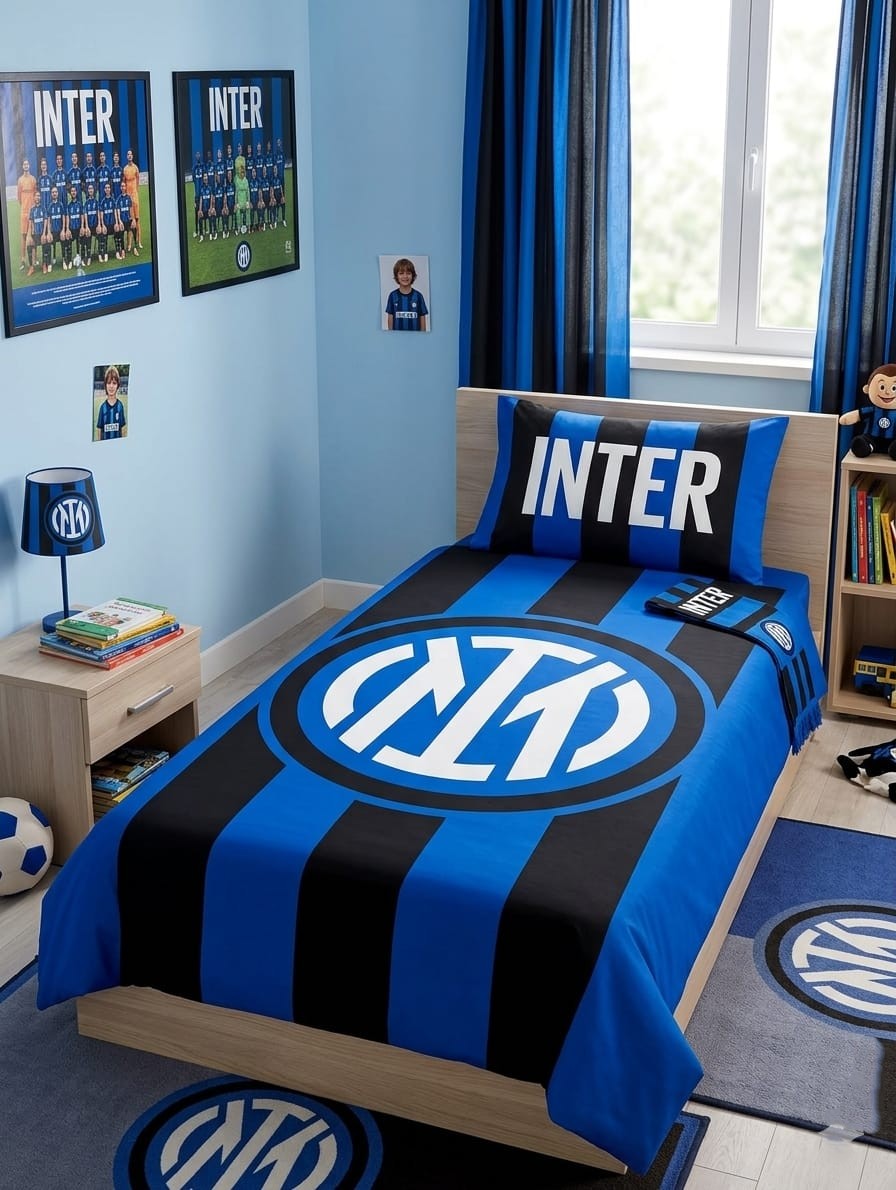 Completo Lenzuola Inter Official Product - Hermet - Letto Singolo 1 Piazza