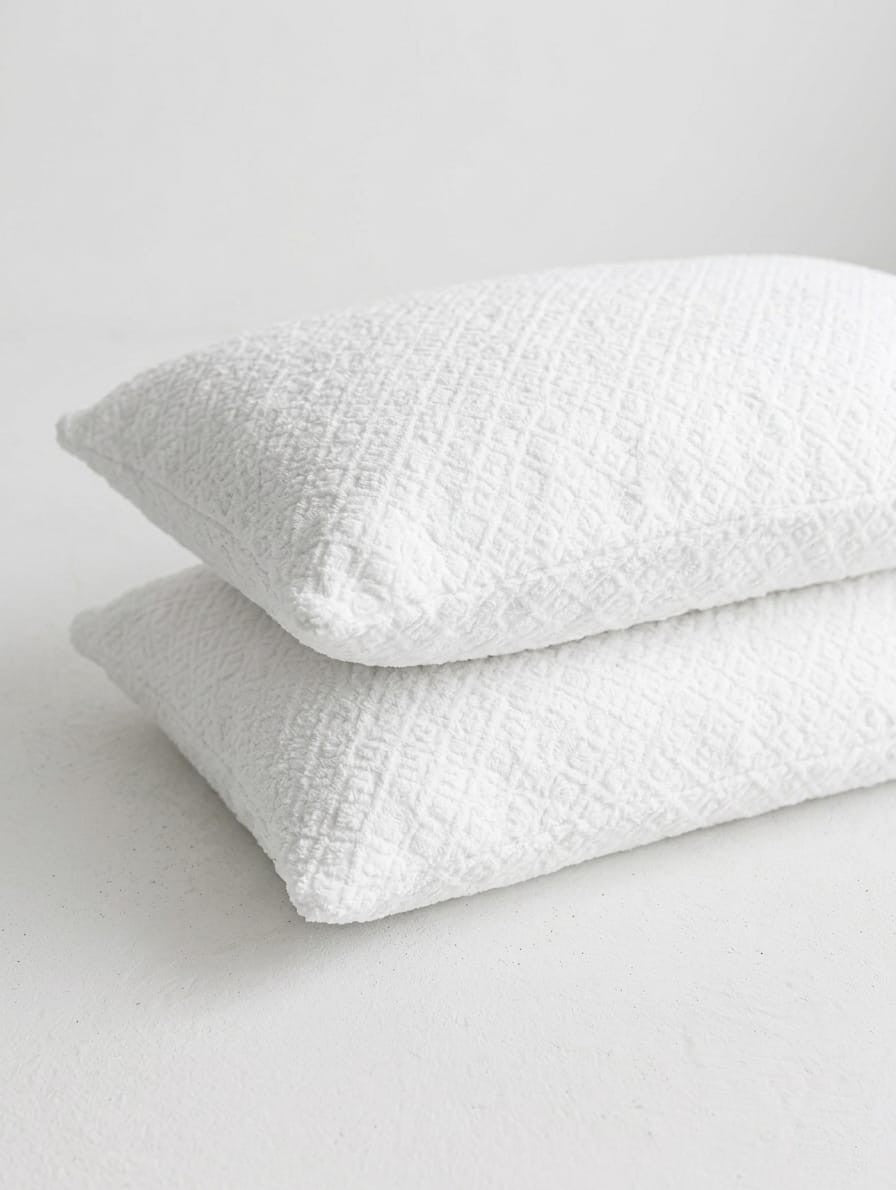 Coppia Copricuscini Easy Home Dolce Notte - Spugna Jacquard Elasticizzata con Zip