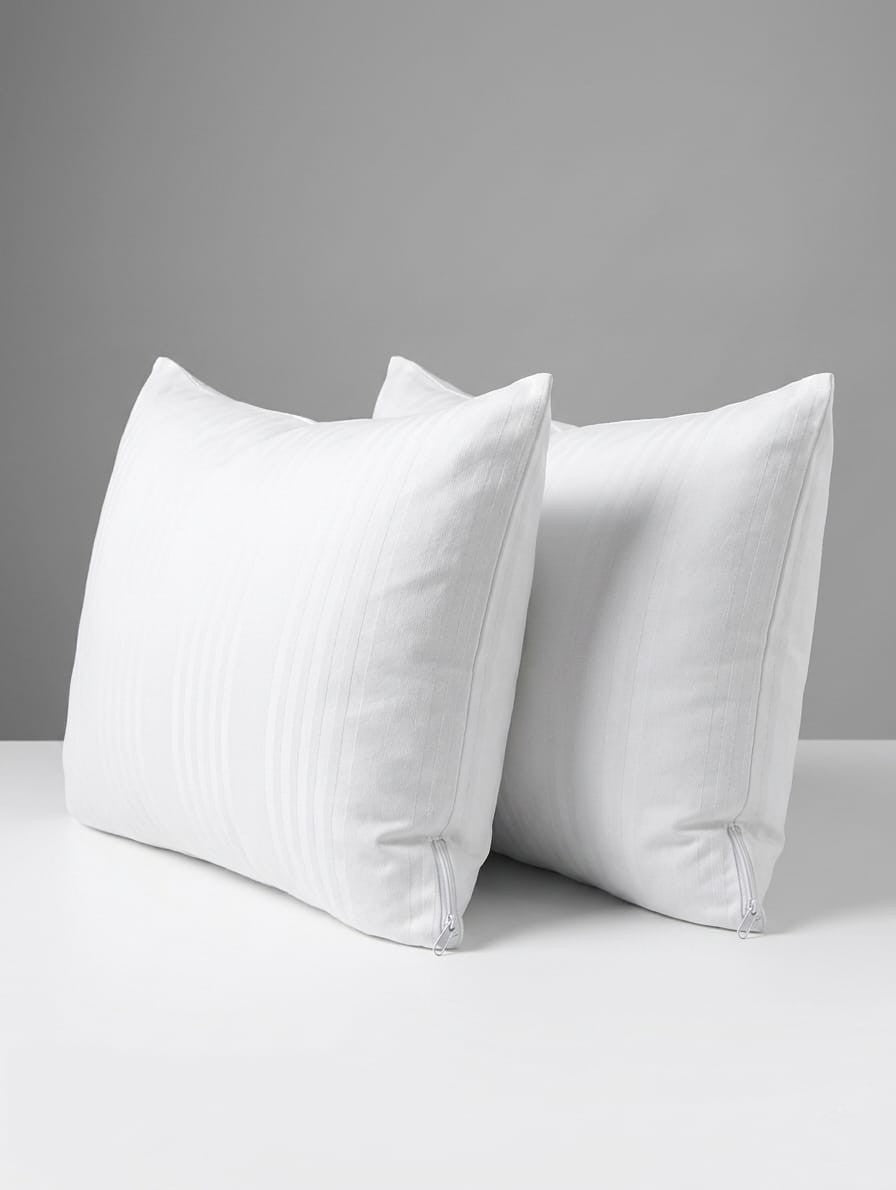 Coppia Copricuscini Easy Home Dolce Notte - 100% Cotone Fasciato con Zip