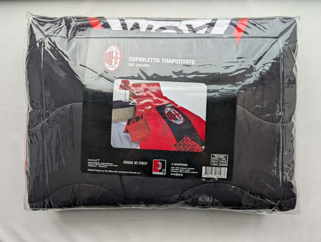 Copriletto Trapuntato AC Milan Official Product - Hermet - Singolo 170x260 cm