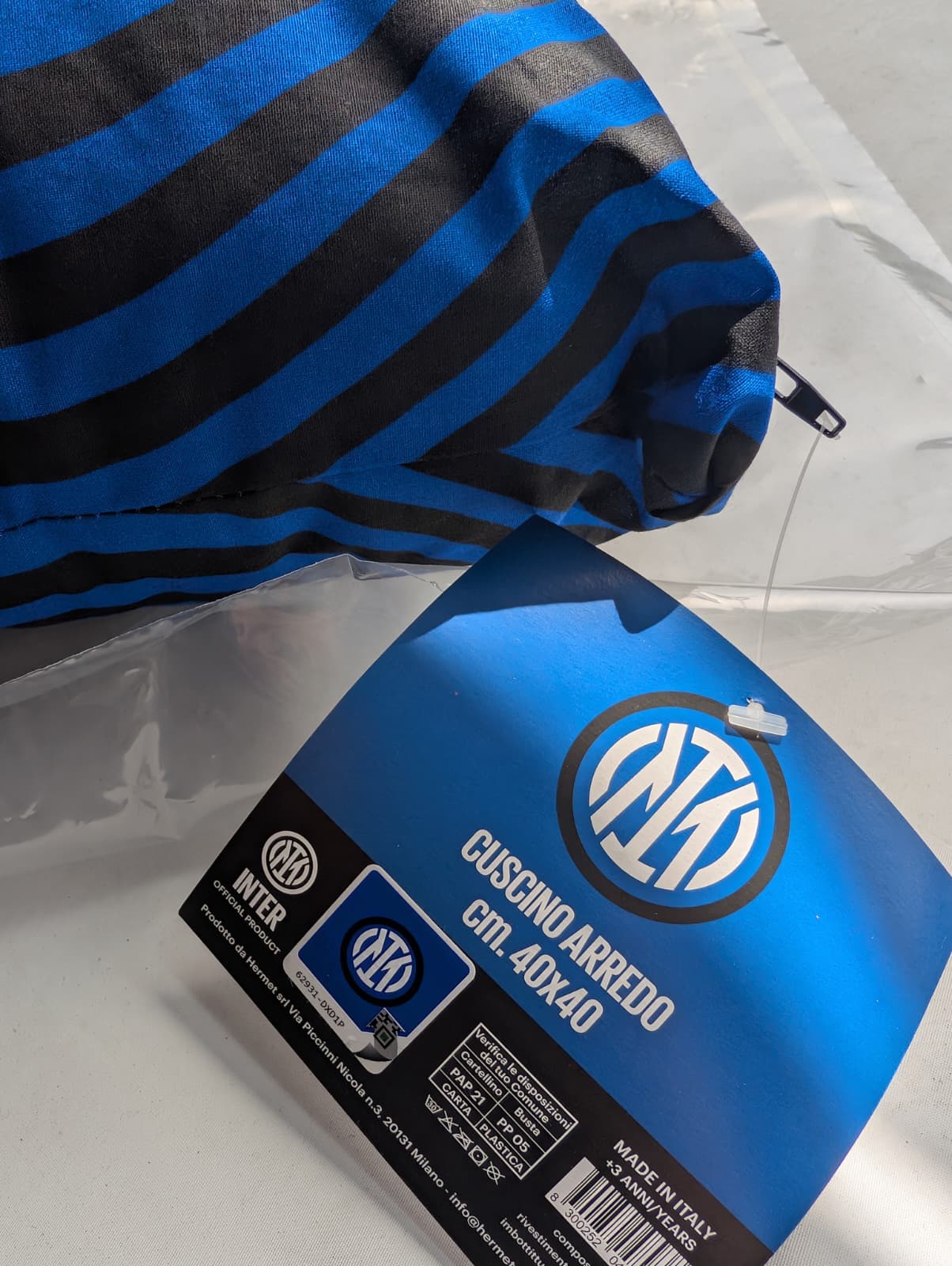 Cuscino Arredo Inter Official Product - Quadrato o Sagomato Rotondo