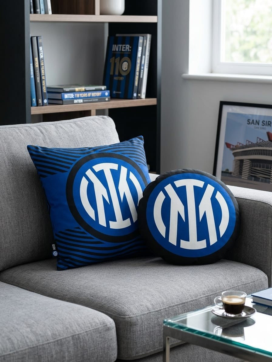 Cuscino Arredo Inter Official Product - Quadrato o Sagomato Rotondo