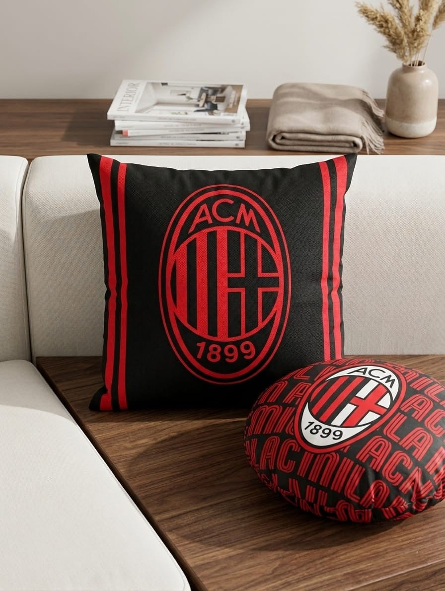 Cuscino Arredo AC Milan Official Product - Quadrato o Sagomato Rotondo