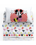 Completo Lenzuola Singolo Caleffi Mickey and Friends - 100% Cotone | Set 3 Pezzi