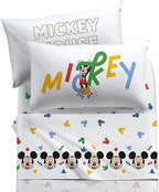 Completo Lenzuola Singolo Caleffi Mickey and Friends - 100% Cotone | Set 3 Pezzi