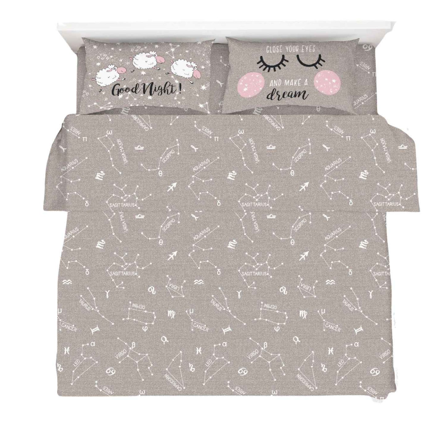 Parure Copripiumino Singolo in Cotone -Linea Quadrifoglio