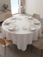 Tovaglia Rotonda 175 cm Dreams Fiandra Rubino - In Pregiato 100% Cotone Mercerizzato con 8 Tovaglioli