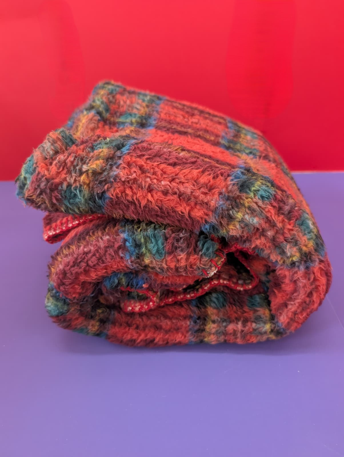 Easy Home Poncho Mantella Scotland Tartan Rosso con Bottoni - Plaid Indossabile