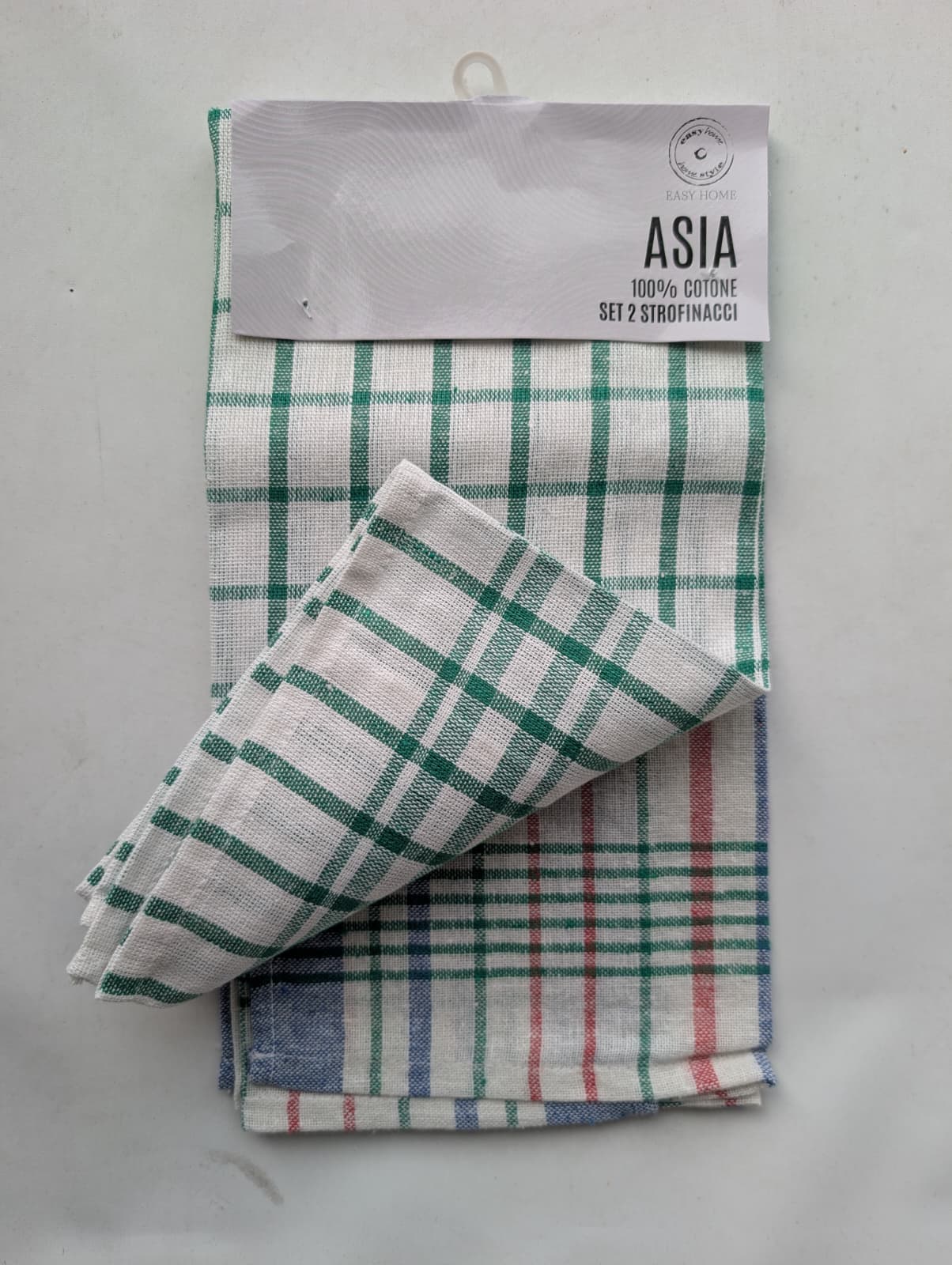 Set 2 Strofinacci Cucina Easy Home Asia - 100% Cotone