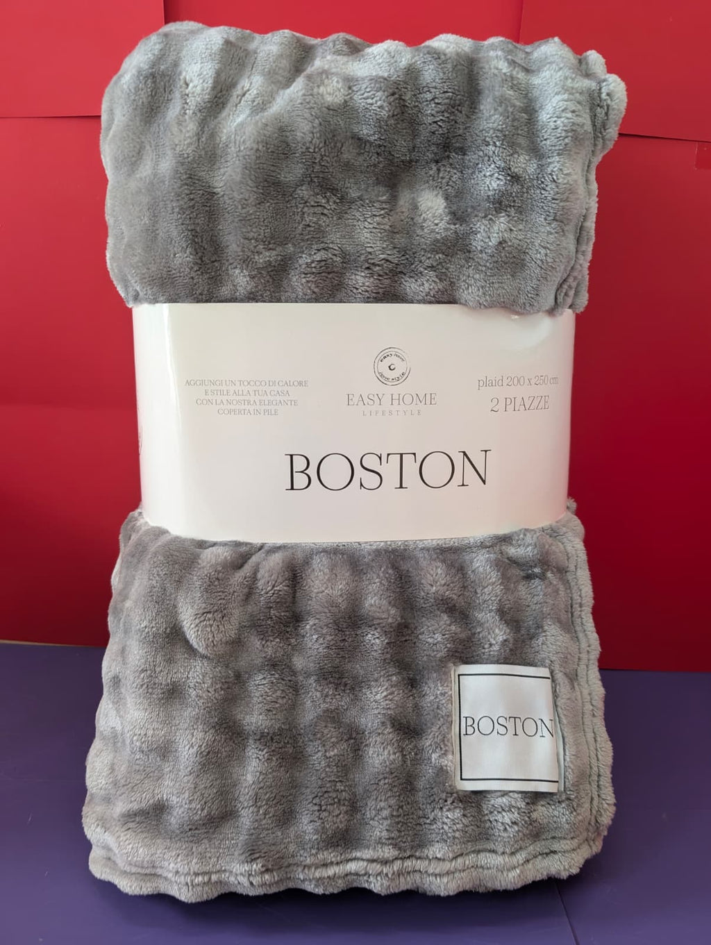 Plaid Easy Home BOSTON 200x250 cm in Morbido Pile Goffrato