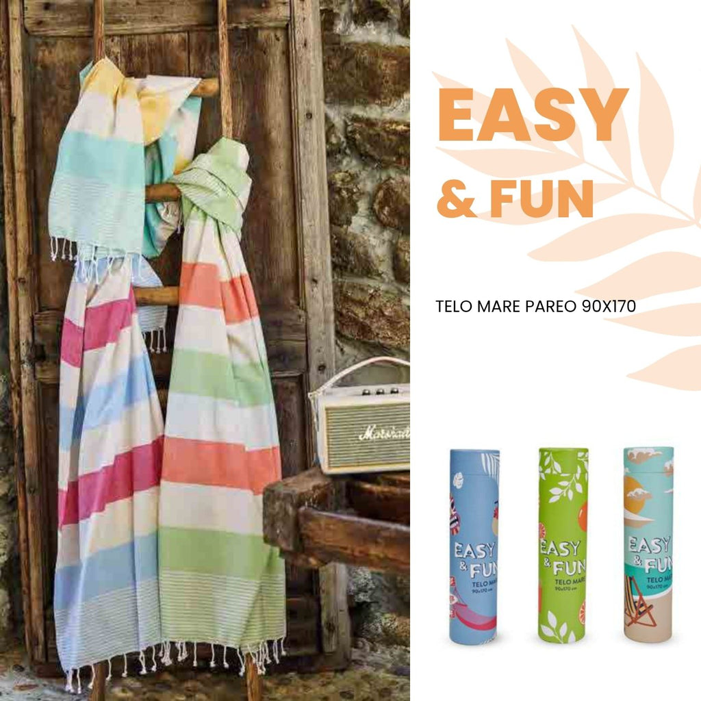 Telo Mare Pareo EasyHome "Easy & Fun" - 90x170 cm - Leggero e Salvaspazio